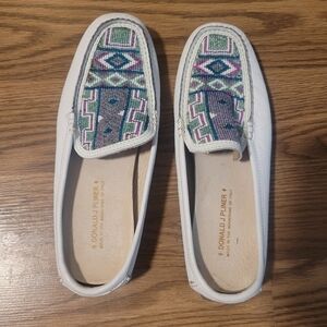 Donald J. Pliner White Beaded Slides